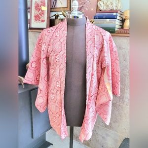 Vintage Silk Kimono Jacket | Japanese Haori | Lightweight Cardigan